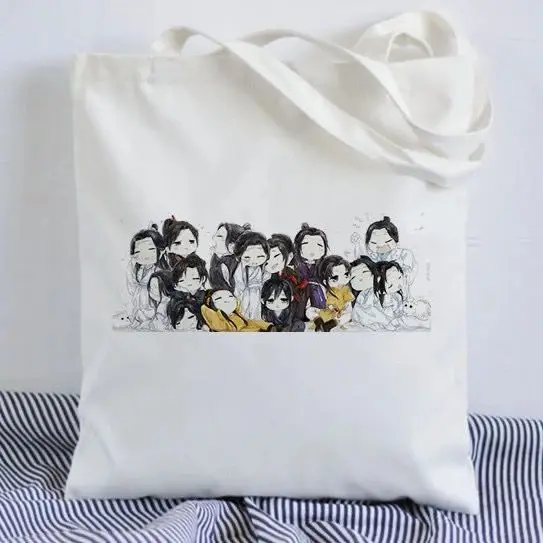 "Magic Master" anime 2D canvas bag for students, high appearance level, ins style portable large-capacity handbag for going out