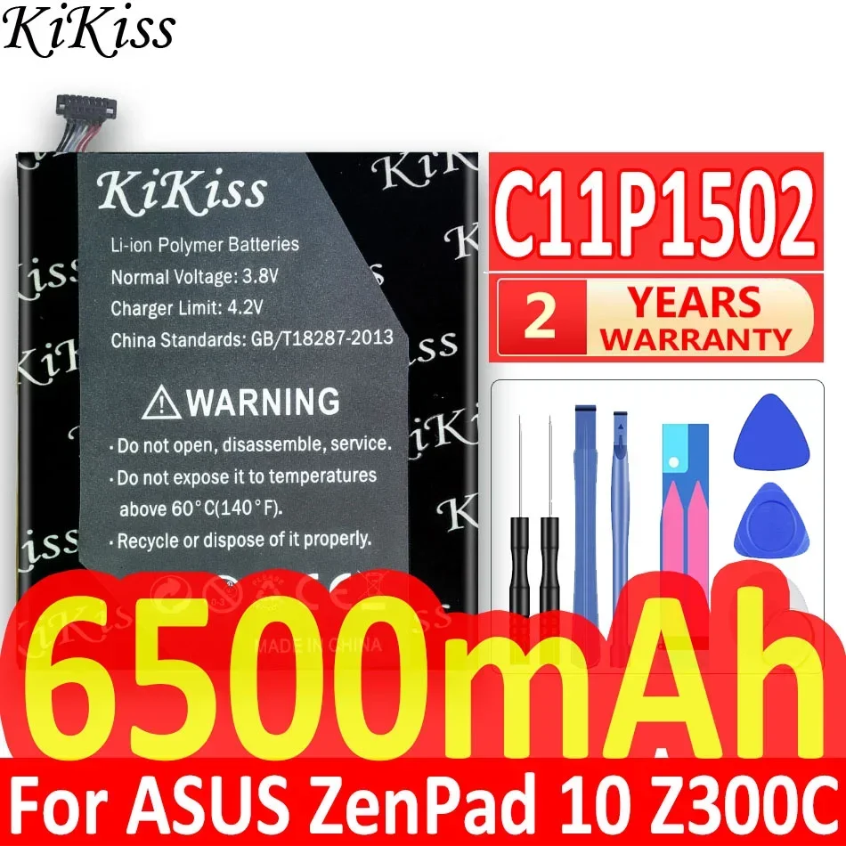 

6500mAh kikiss Battery For ASUS ZenPad 10 Z300C Z300CL Z300CG C11P1502 Full Capacity