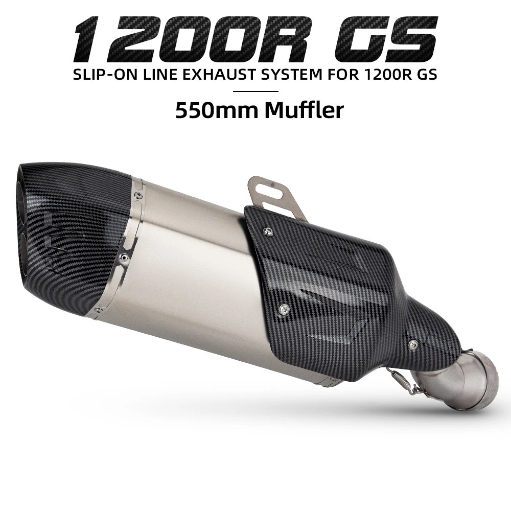 R1250GS Auspuff-Schalldämpfer für BMW R1200R R1200RS R1200GS/ADV R1250-Adventure 2013-2023 Motorrad Slip-on Auspuffanlage Endrohr