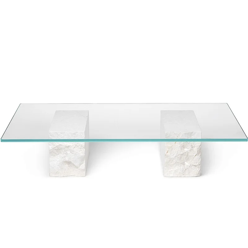 

*Nordic Minimalist White Marble Tempered Glass Coffee Table, Personalized Style Designer Living Room Tea Table