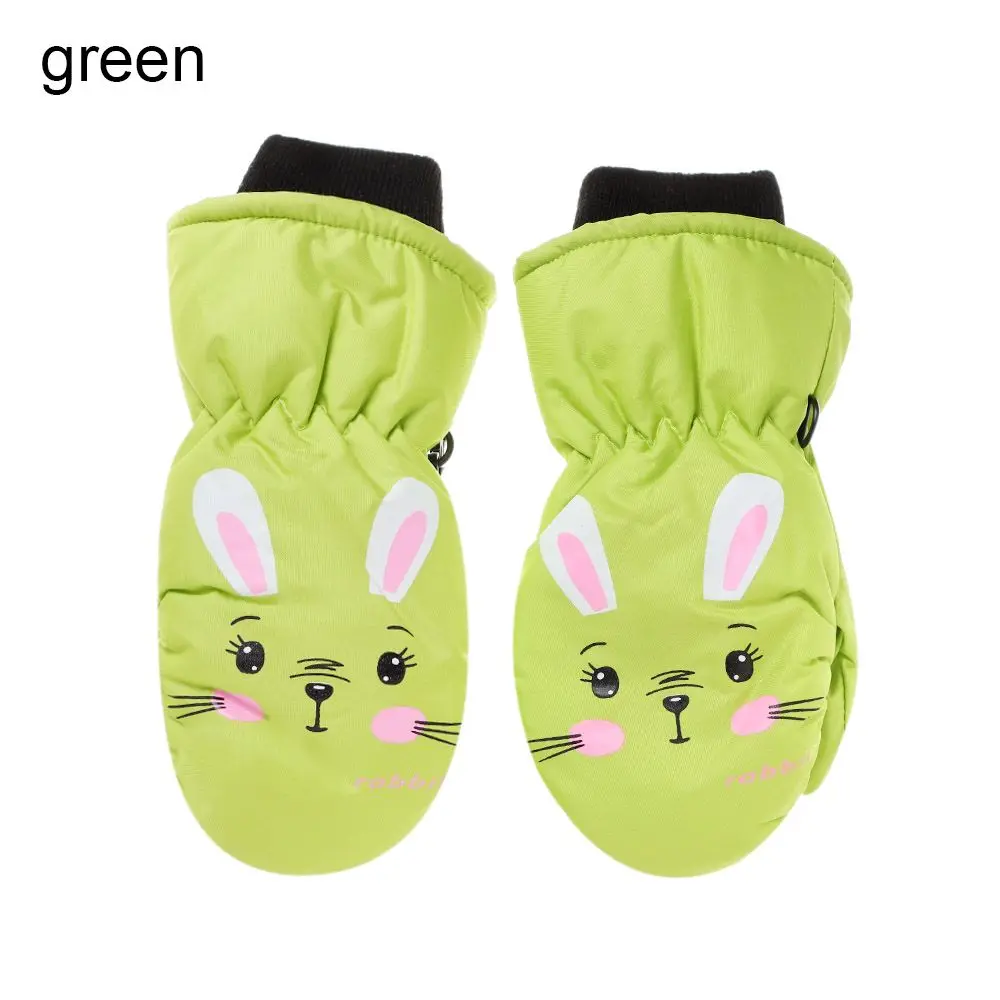 

Fashion Windproof Non-slip Cartoon Rabbit Ski Gloves Waterproof Thick Warm Sports Mittens