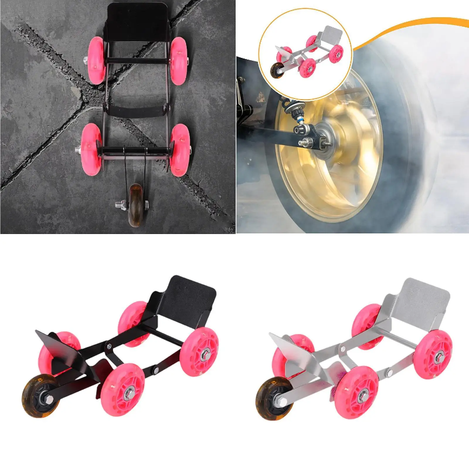 High Carbon Steel Tire Dolly Cart Nonslip Rubber Wheels Portable Foldable Garage Equipment for Motorbike Wheel Moving Repair