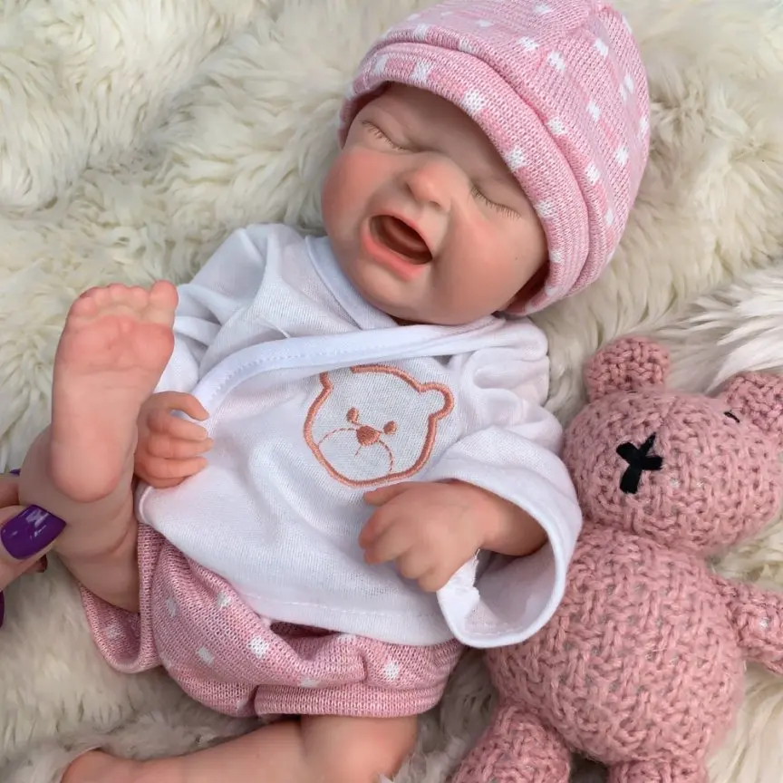 جديد 13 بوصة ماريا سيليكون طفلة يمكن أن تأخذ حمام الوليد دمية اليدوية عالية الجودة تولد من جديد دمية للأطفال الهدايا #4