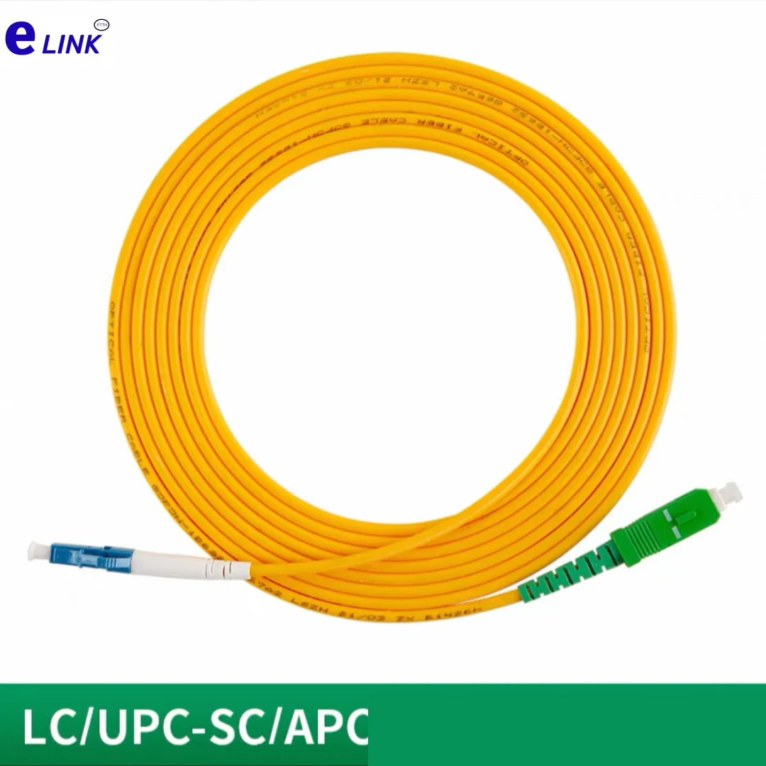 

optical patch cord singlemode SC/APC-LC 1m 5m 10m 50m 100m simplex SM 30m 20m SCAPC fiber jumper G652D free shippment ELINK