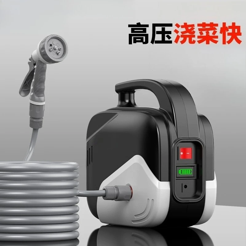 Portable Rechargeable Self-Priming Water Pump, Battery Powered Electric Irrigation Pump for Farm Garden Vegetable Watering