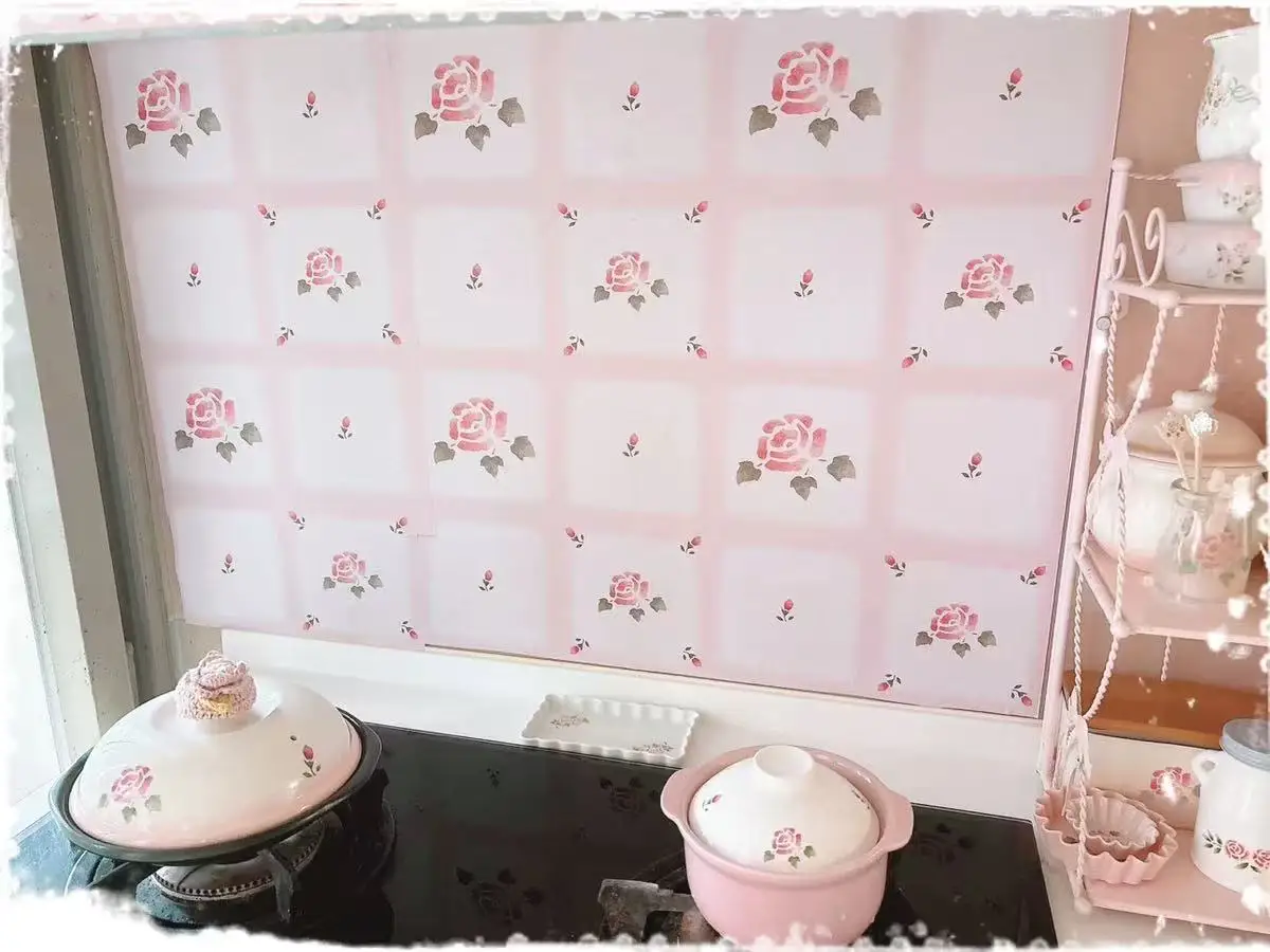 New Pink Wallpaper Vinyl Self Adhesive Waterproof Oil Proof Sticker Kitchen Counter Panels Furniture