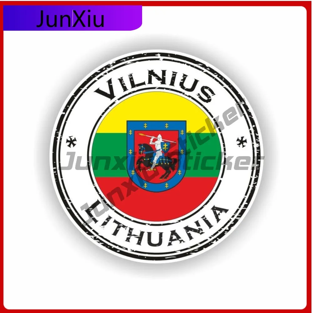 Vilnius Lithuania Seal Sticker Round Funny SUV Boat Durable Vinyl Car Styling Vinyl Decal For Car Truck SUV Window Bumper Laptop
