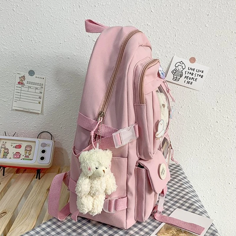 Schulrucksack mit großem Fassungsvermögen für College, Nylon-Tagesrucksack, lässige Reise-Büchertasche