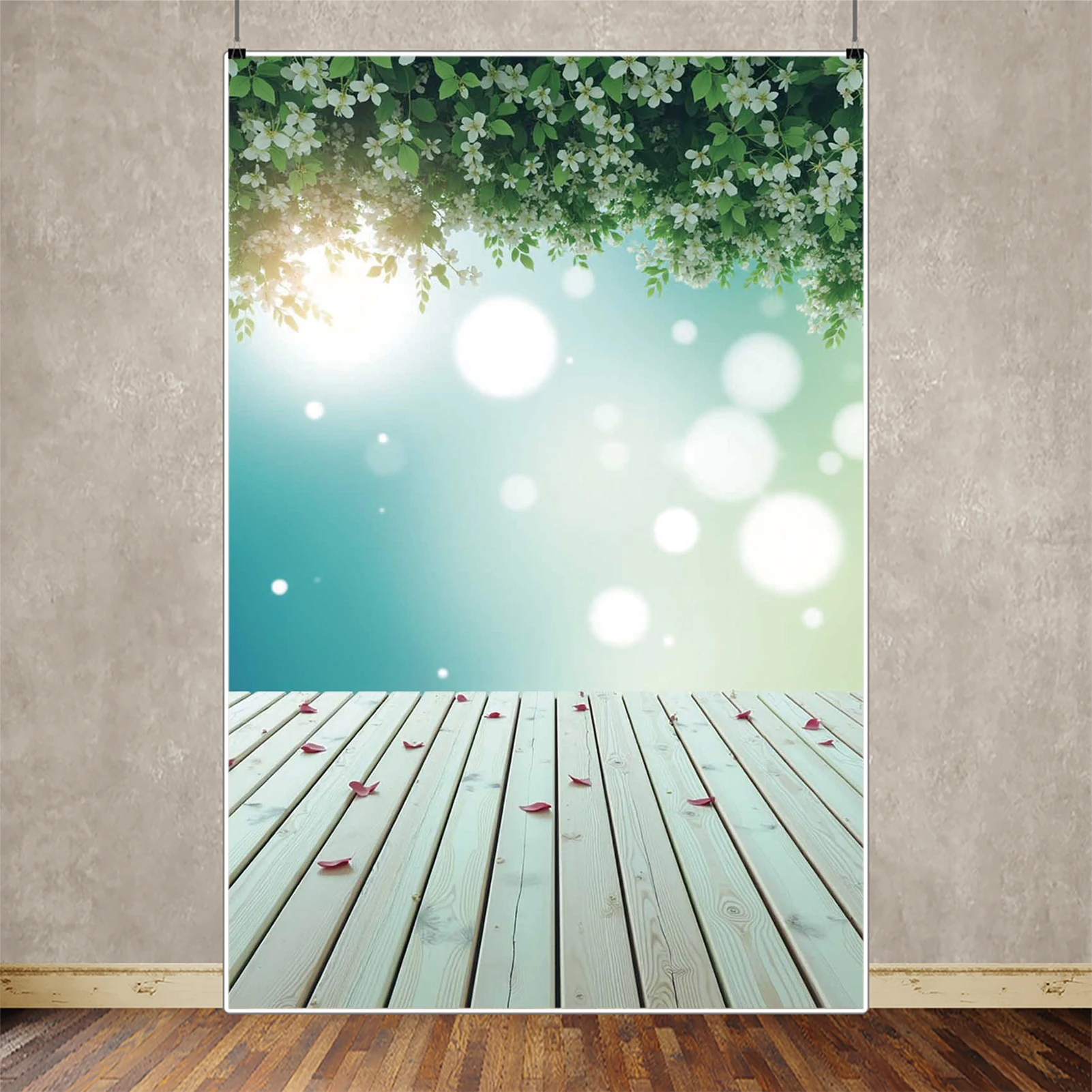 MOON.QG حديقة العشب الأزهار خلفية خشبية استحمام الطفل خلفية التصوير خلفية الذكرى إكسسوارات الحائط المنزلية