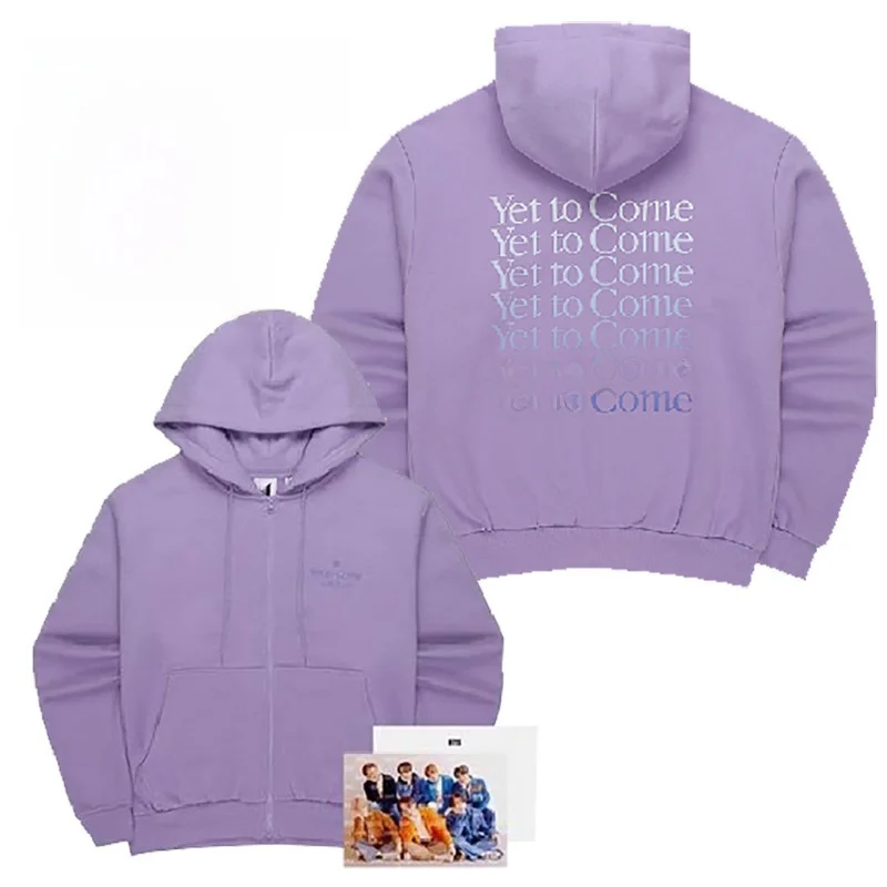 Yet to Come Sudadera con capucha oficial Lavender Purple Concierto Foto incluida Busan Concert Boy Group Casual Estilo coreano Sudadera con capucha unisex