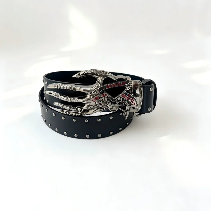 1 Piece of Men's Belt, Claws, Punch Nails, Cool punk Personality, Hip-Hop Rock Style, Paired with Jeans, Party, Holiday Gift