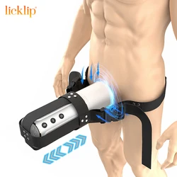 LICKLIP Auto Masturbation Hands-free Sex Toys Telescopic Wearable Masturbator For Men Adjustable Arm Penis Massage Cup Sex Toys