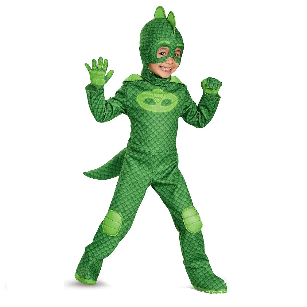 Catboy Gekko Owlette Boys Girls Boy Anime Hero Costume with Mask Cosplay Clothe Suit Child Halloween Birthday Party Kids Gift