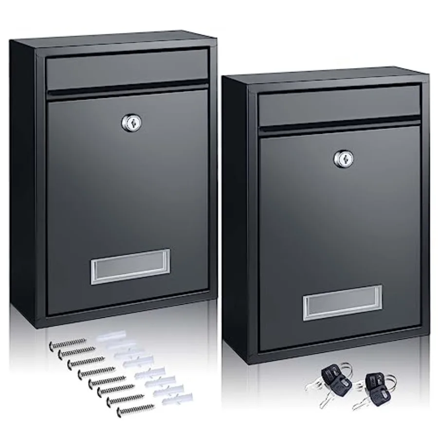 

2 Pcs Mailboxes for Outside Wall Mount Large Donation Suggestion Box for Mailbox Postbox Letters Newspapers Rust Proof with Slo