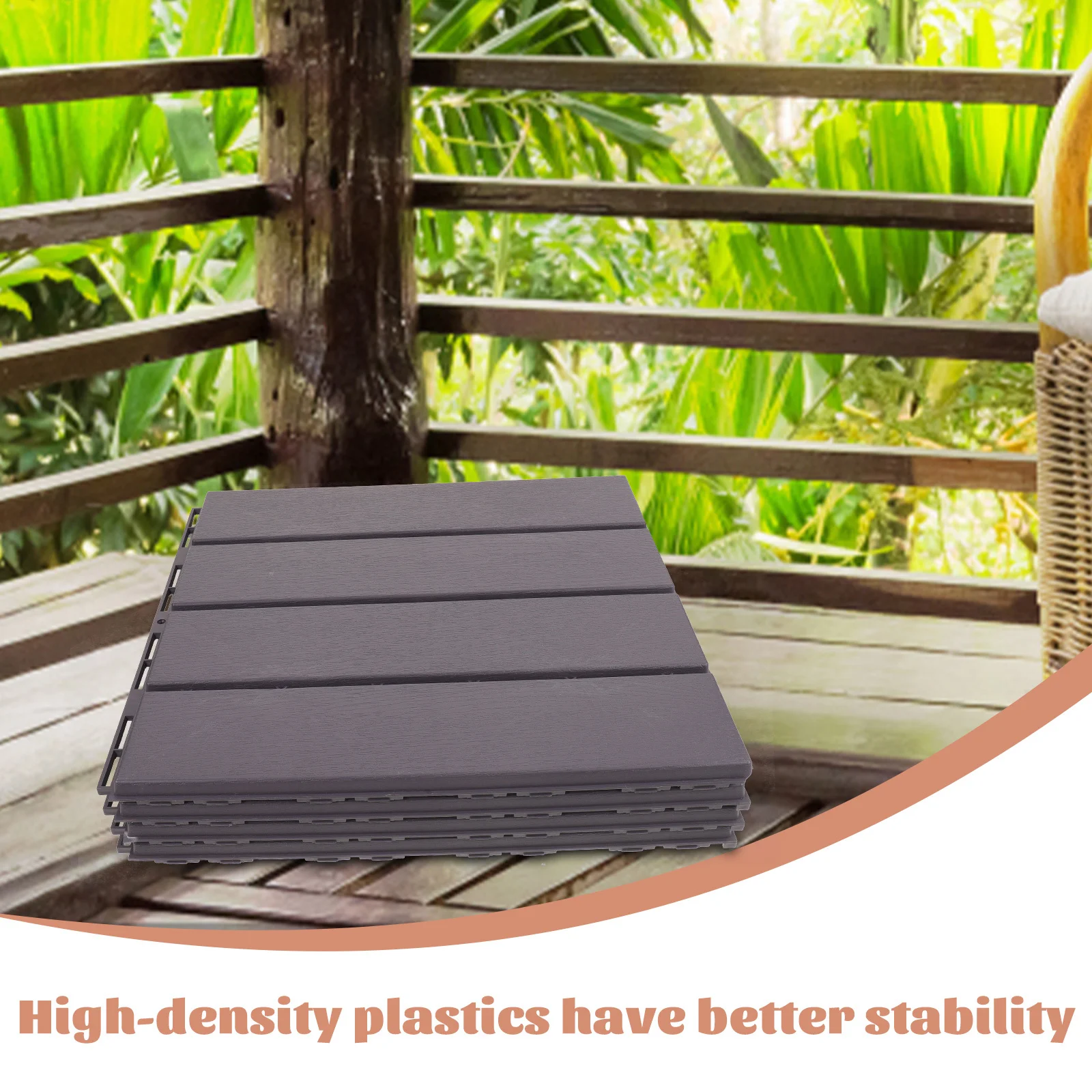 4 قطعة أرضيات متشابكة مقاومة للاهتراء في الهواء الطلق حديقة شرفة بلاط سطح السفينة المتشابكة بلاط التزيين بلاط سطح السفينة البلاستيكية #1