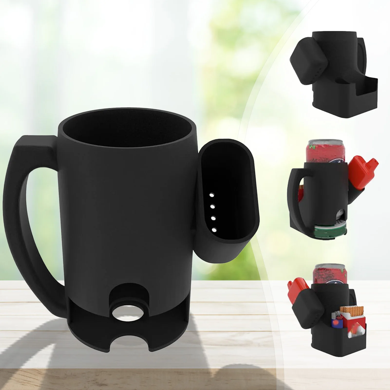 Portavasos de almacenamiento impreso en 3D, portavasos de almacenamiento con múltiples compartimentos para almacenar cerveza, cigarrillos y aperitivos