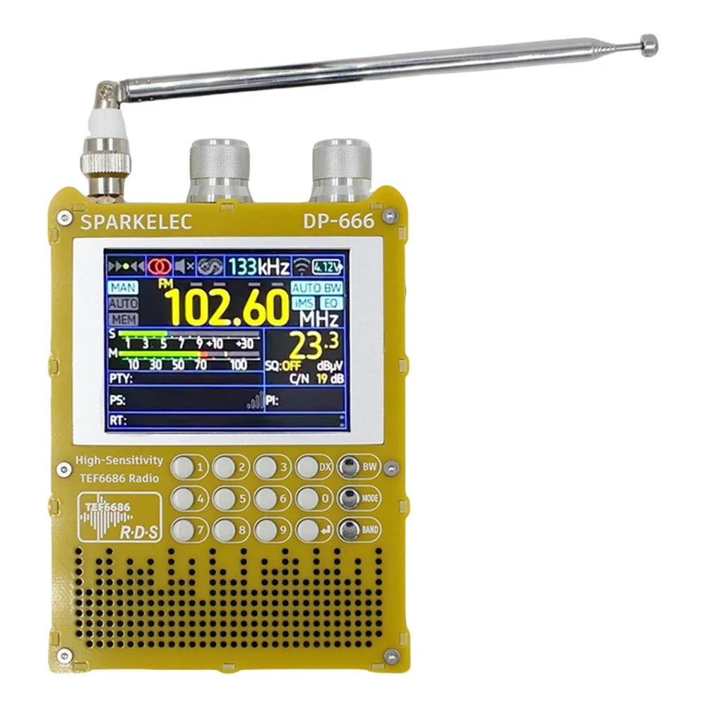 Nieuwe DP-666 TEF6686 Radio Hoge Gevoeligheid Volledige Band FM AM LW MW SW Kortegolf ESP32 RDS 2.8 inch IPS LCD