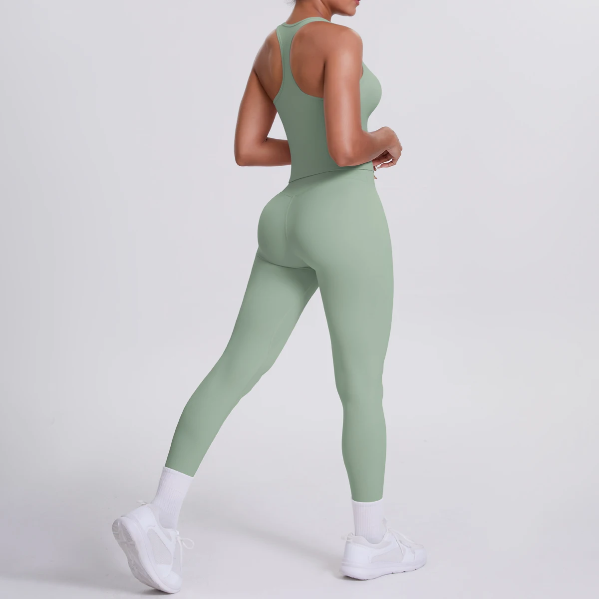 Workout Sportswear 2Pcs Piece Female Yoga Shirt Push Up Workout Clothes Women Outdoors Sport High Waist Fitness Sport Shorts