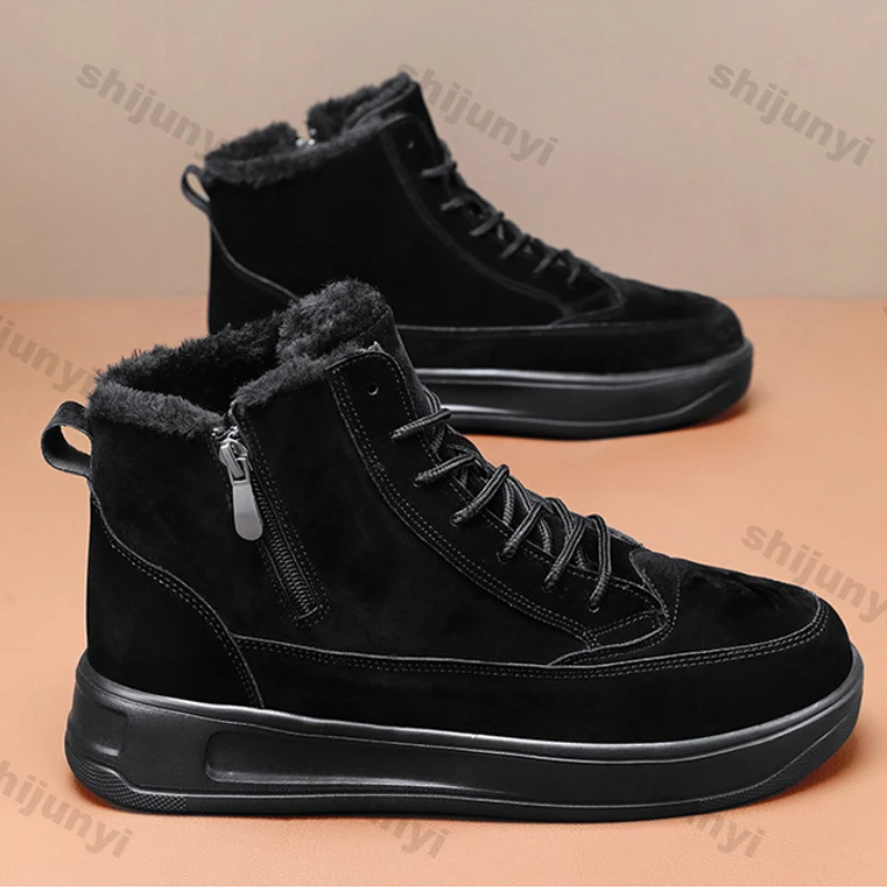 Men Snow Boots Winter New Plush Cotton Shoes Cold Snow Resistant Cotton Boots Couples Outdoor Casual Shoe Fashion Short Booties image 5