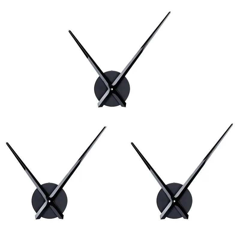 THIVN-3X 3D Clock Hands,DIY Large Clock Movement Mechanism Needles,Wall Accessories Part Replacement,Black