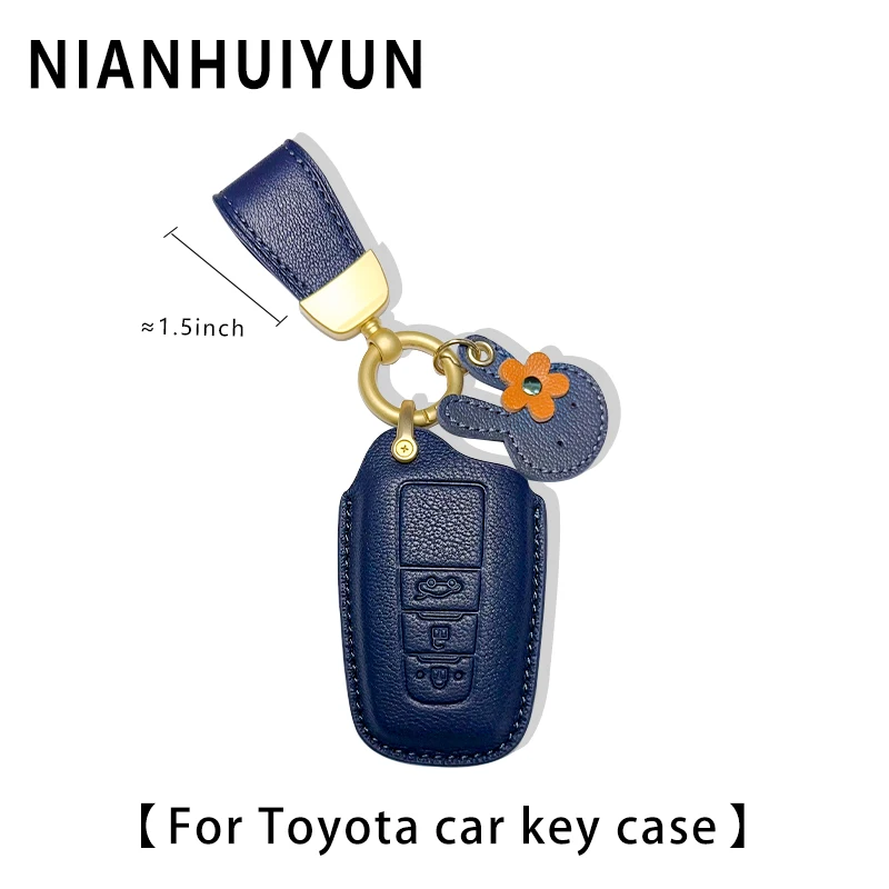 Leather Car Remote Key Case Cover Shell For New Toyota Camry/Corolla/Avalon Pink/Purple/Beige/Taupe/Black Keychain Accessories