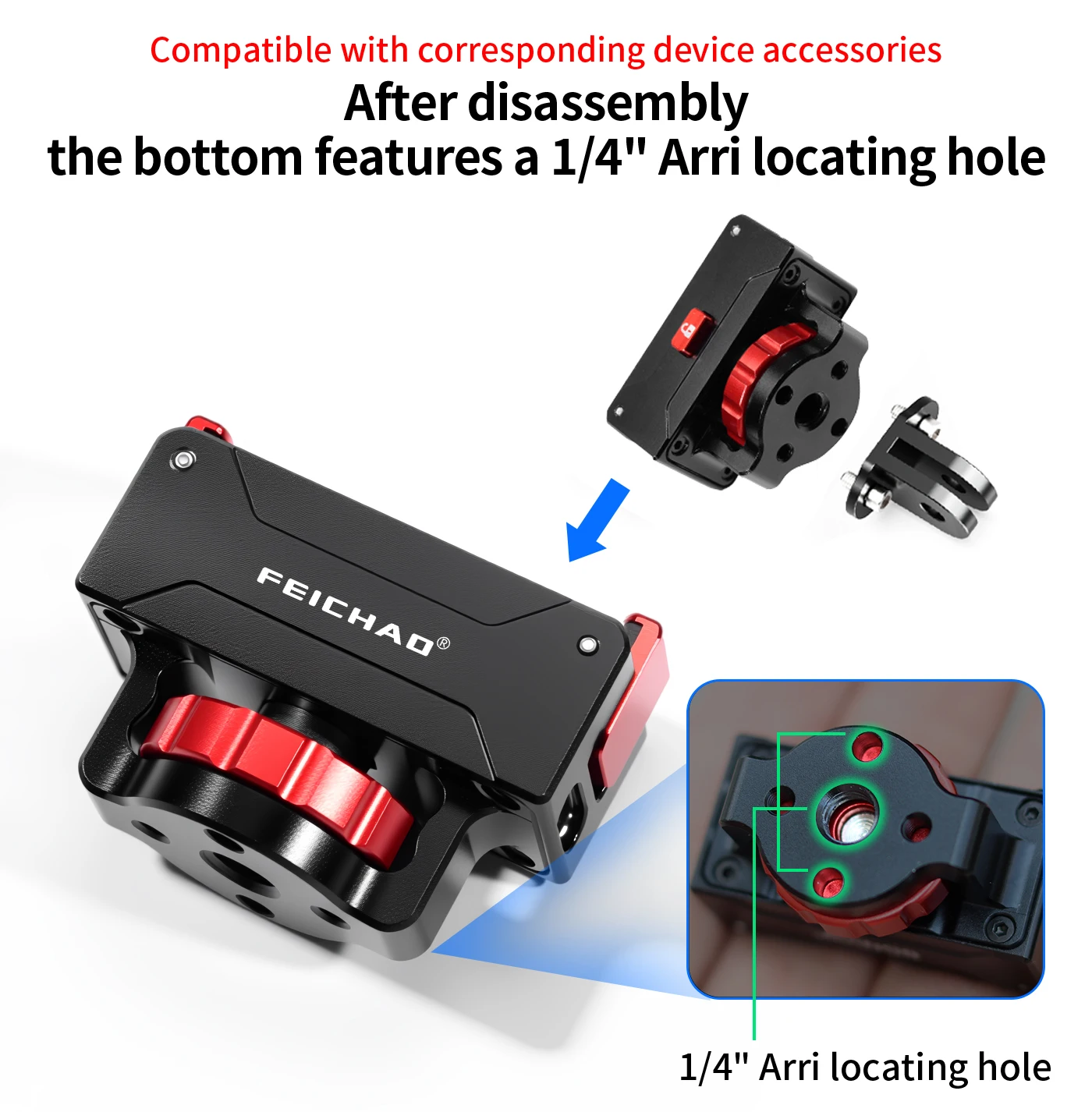 Schnellverschluss-Magnethalterung für DJI Osmo 360 Action-Kamera, Ladestation mit USB-C-Anschluss, 1/4 Zoll Stativ, Selfie-Stick, Motorradhalterung – Detail 11