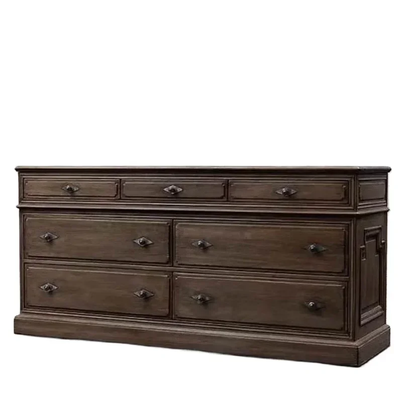 

All solid wood chest of drawers American light luxury bedroom drawer seven chest of drawers storage living