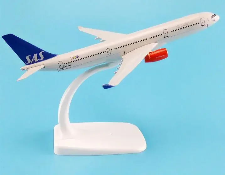 スタンド付き飛行機モデル,スカンジナビアsas,合金金属,エアバス330,a330,ギフト飛行機,16cm