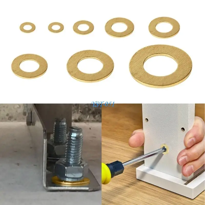

E15A Solid Brass Copper Flat Washer Plain Gaskets Rings Pad M2M2.5M3M4M5M6M8M10