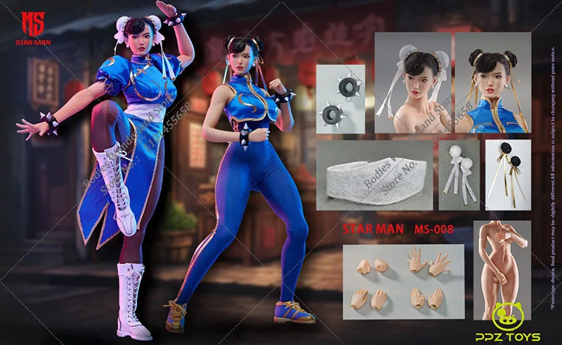 In Magazzino STAR MAN MS-008 Scala 1/6 Fighter Chun-li Action Figure Modello Soldato Femminile da 12 pollici Set Completo Figura Da Collezione Modello