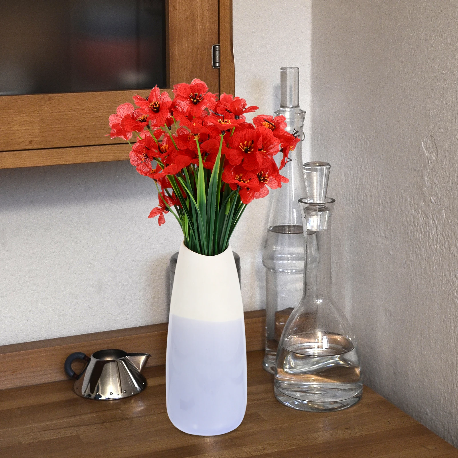 

4pcs Artificial Violets Fake Flower Set Lifelike Plastic Flowers For Home Wedding Decor Table Centerpiece Party Decoration