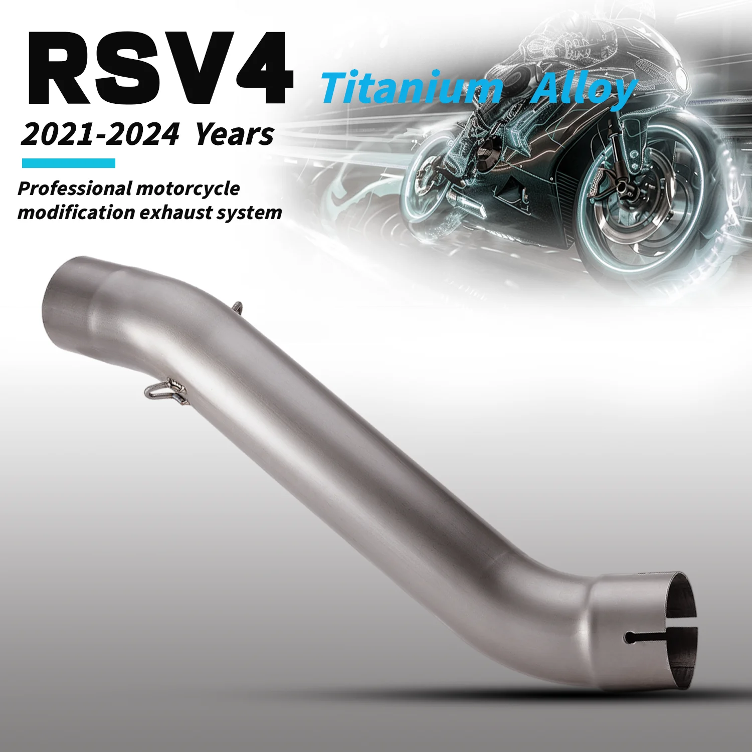 

Titanium alloy For liaAp RSV4 61mm inlet diameter 61mm middle link exhaust pipe titanium alloy muffler 2021-2024 RSV4
