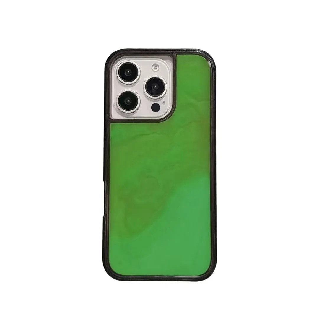 Luminous Quicksand Case for iPhone 16 15 14 13 12 Pro Max Plus Cover Glow in Dark Liquid Shiny Sparkles Shockproof Shell Fundas