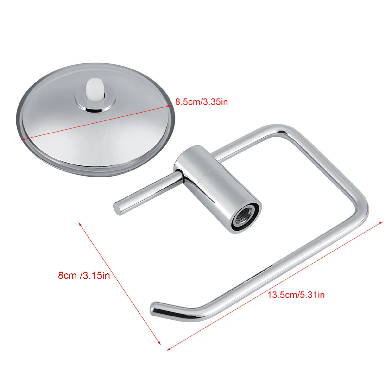 Stainless Steel Toilet Paper Holder Wall Mounted Bathroom Storage Shelf Vacuum Suction Cup Rack Home Decor, Silver