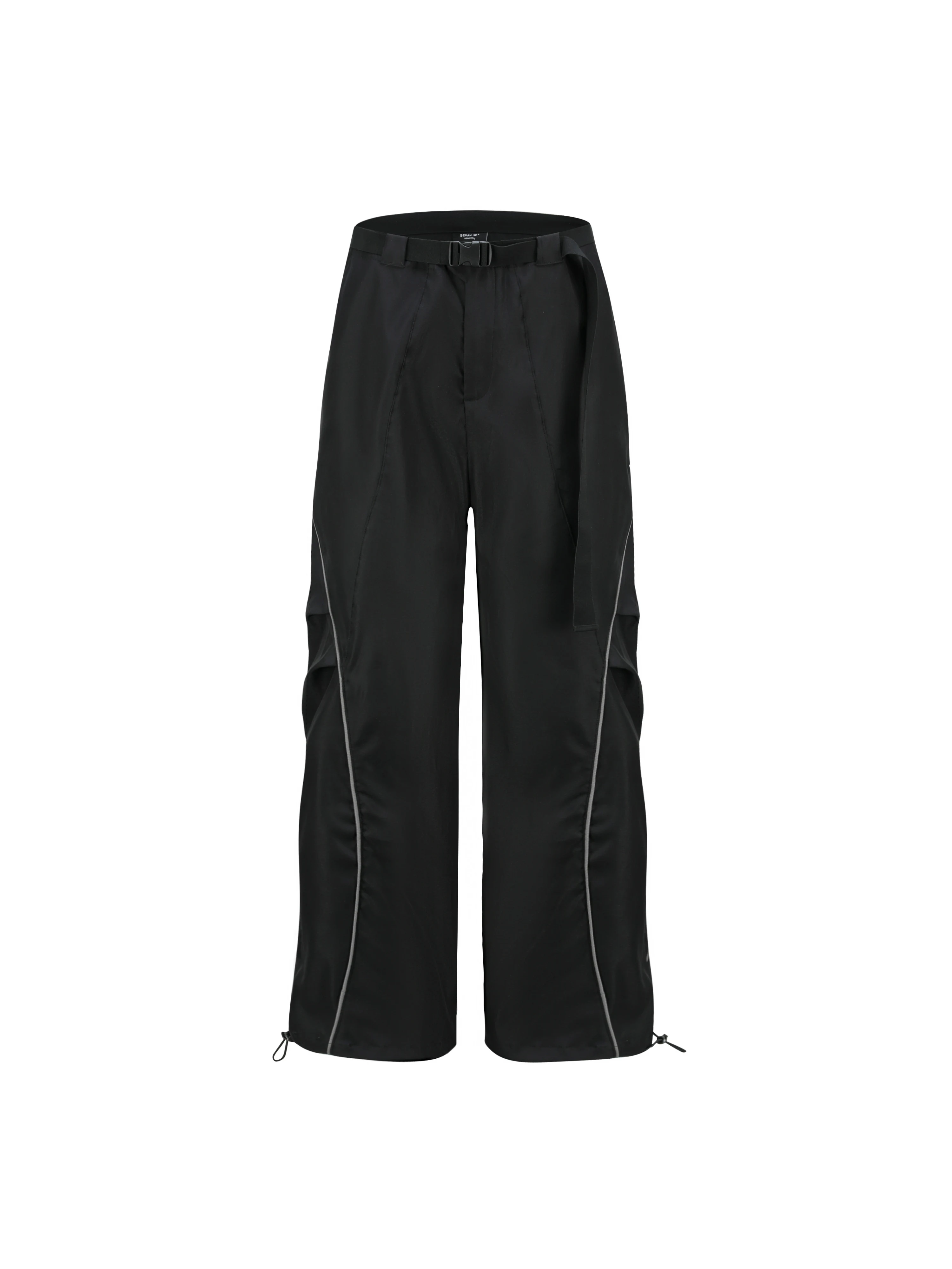 Niche Designer Style Black Deconstructed Drawstring Straight Casual Pants Men's and Women's Trousers