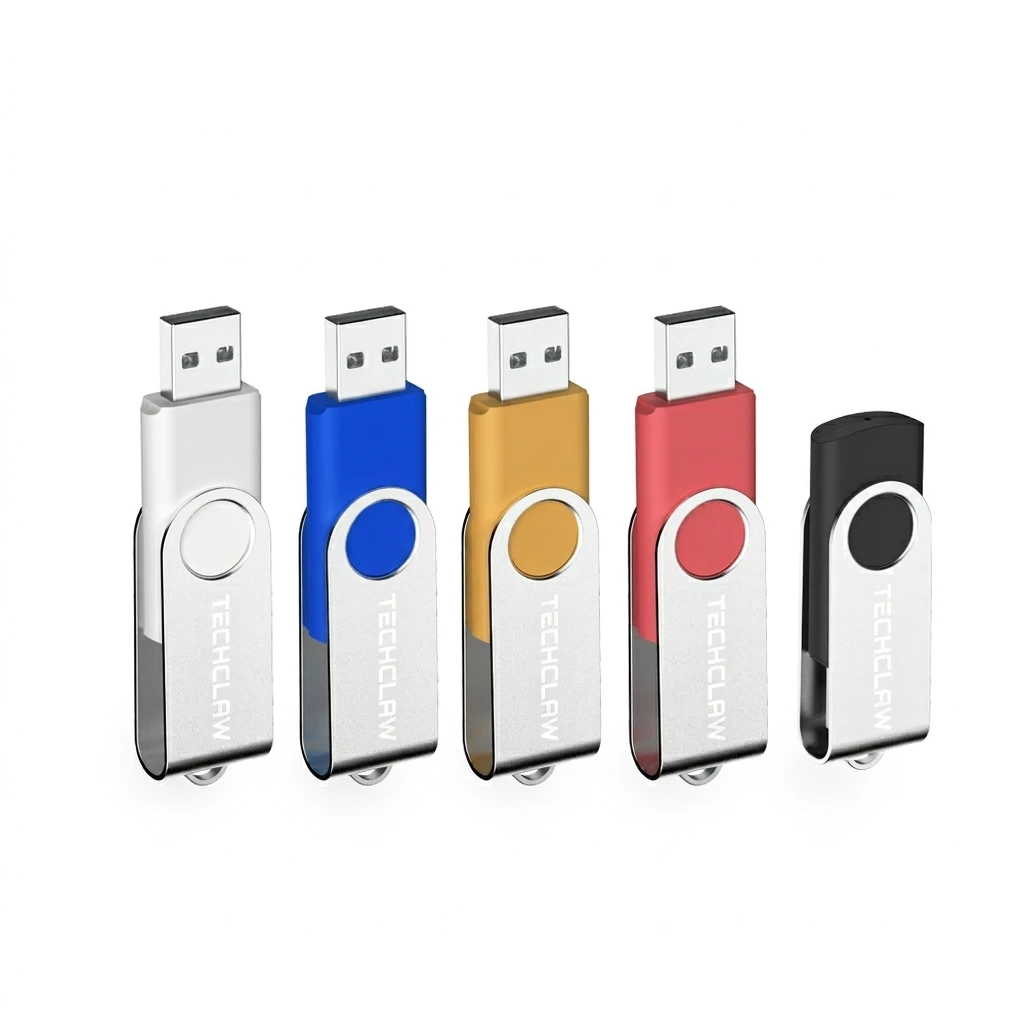 10Pcs/Pack/Lot USB 2.0 Flash Drive Swivel Pen Drive No Cap 128MB-64GB Bulk USB Stick 5 Colors for Car Office Gift