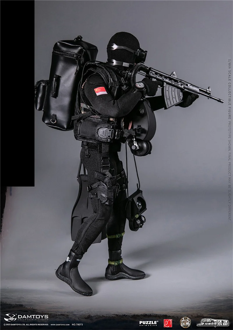 DAMTOYS-Soldado Batalha Frogman Action Figure, Exército de Libertação Chinês, Corpo de Fuzileiros Navais, Conjunto completo, Presentes Fãs Colecionáveis, 78073, 1:6