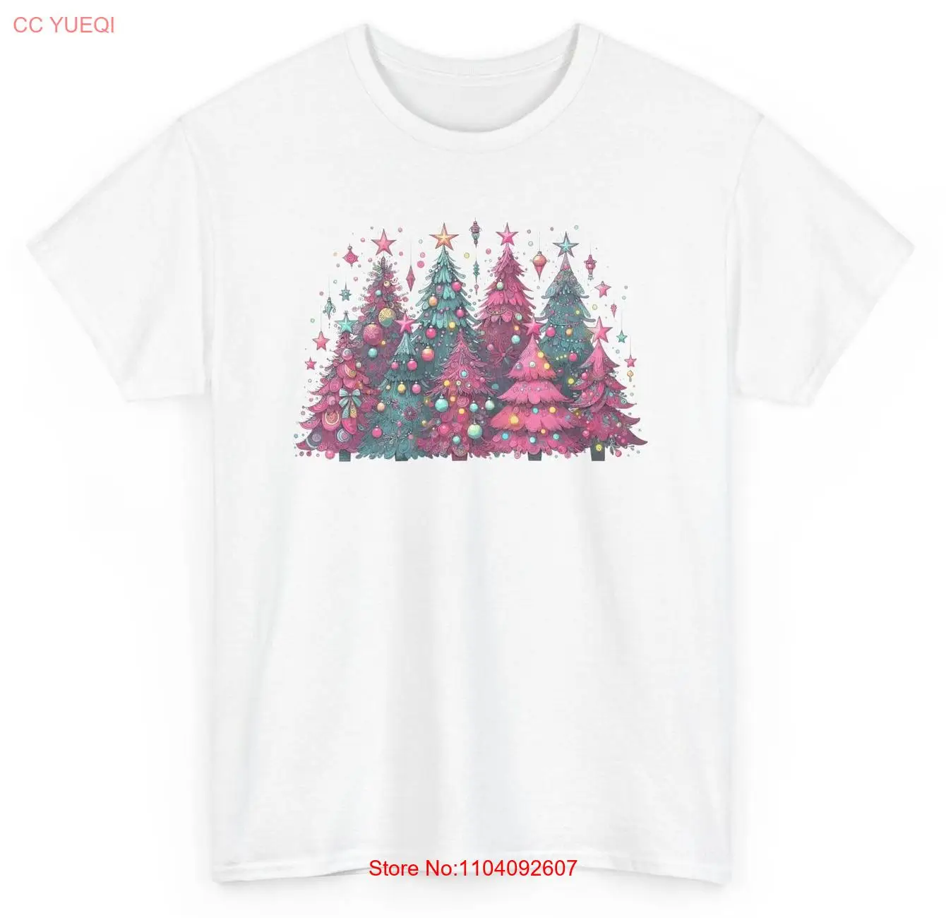 

Футболка с милыми рождественскими елками — розовая футболка с рисунком Merry Christmas Holiday