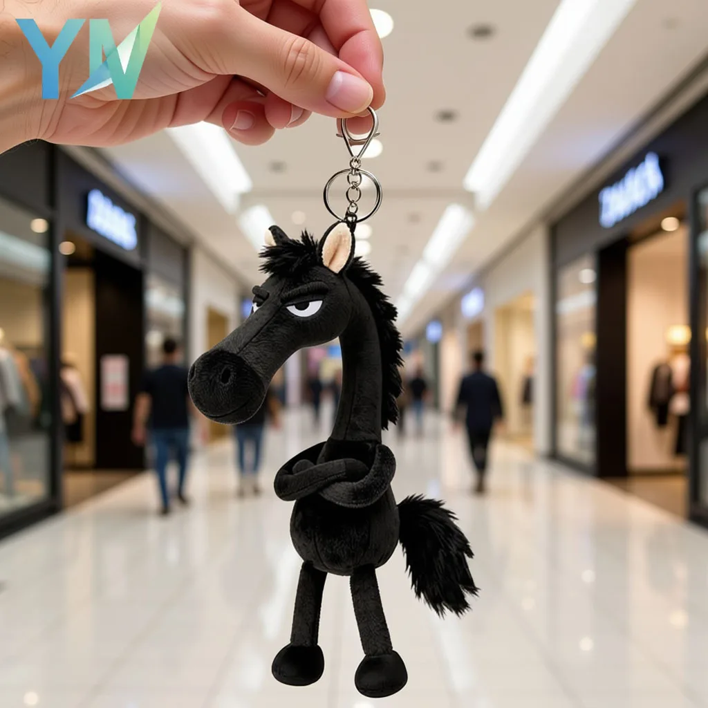 

1/3/5/10PCS Year of The Horse 2026 Black Horse Plush Mascot Hanging Decoration Small Pony Bag Pendant Ornament