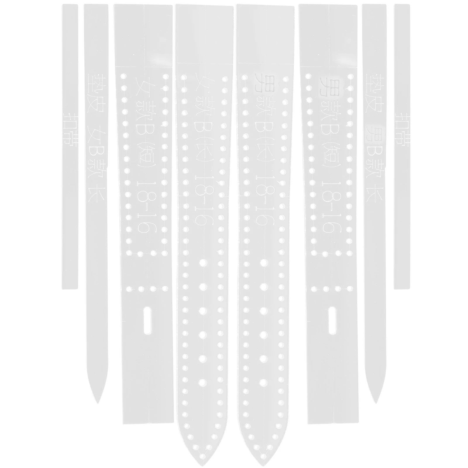 

8 pcs 2 Sets Watch Strap Template Strap Template 18mm-16mm Women Men Acrylic Stencil Craft Band Mold Watchband