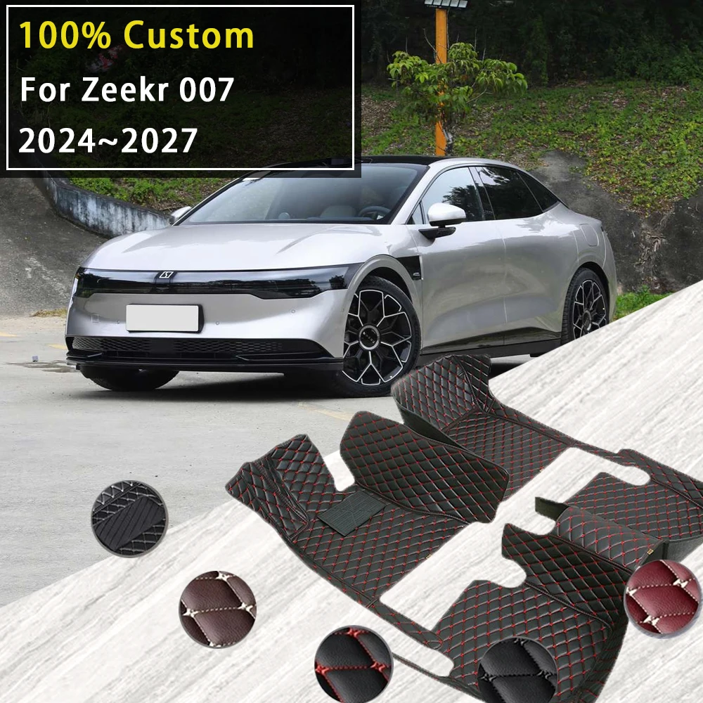 

Car Floor Mats For Zeekr 007 EV 2024 2025 2026 2027 Waterproof Pads Luxury Leather Foot Carpets Floor Covers Auto Accessories