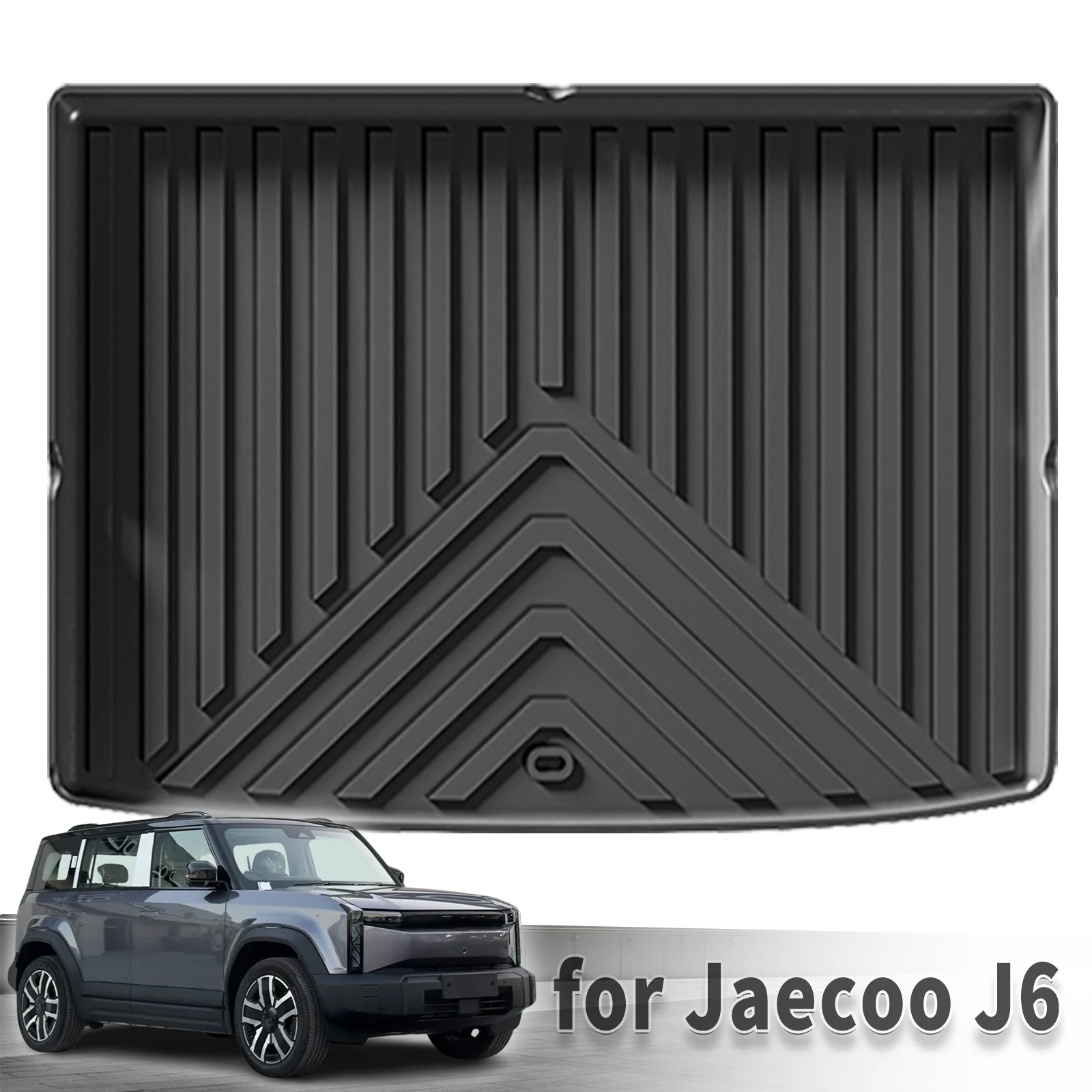 حصيرة التمهيد الخلفي من مادة TPE مع غطاء خلفي للمقعد لشيري iCAR 03 Jaecoo J6 2024 2025 2026 تغطية كاملة ملحقات سهلة التركيب