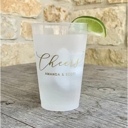 10pcs Personalized Cups, Shatterproof, Monogrammed, Custom, Frosted, Frost Flex, Cocktail Cups, Wine Cups, Party Cup, Wedding Cu