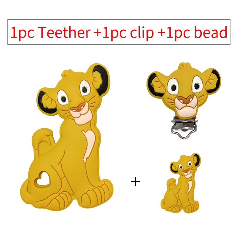 3-teiliges Set Silikon-Cartoon-Beißring Nippelclip-Perlen DIY Schnullerketten-Clips Perlen Geschenk Schmuckzubehör