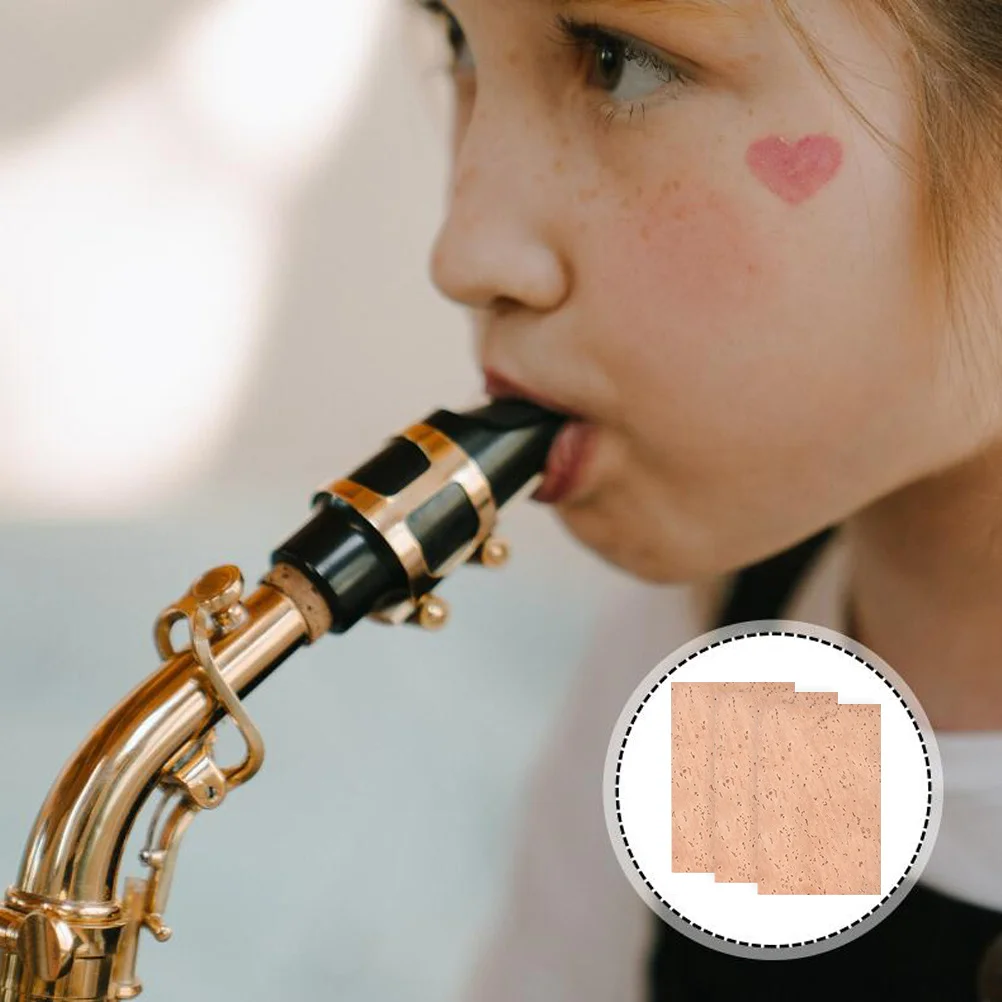 

3Pcs Saxophone Neck Cork Sheet Universal Flexible Durable Sax Neck Joint Cork Replacement Sax Parts Saxophone Accessories