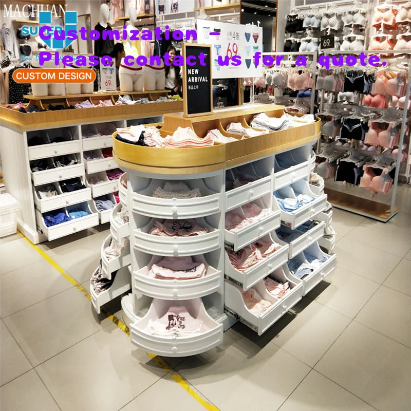 custom.Professional Factory Supply Bra Display Stand Custom Underwear Wooden Floor Stand Fashion Lingerie Display Cabinet