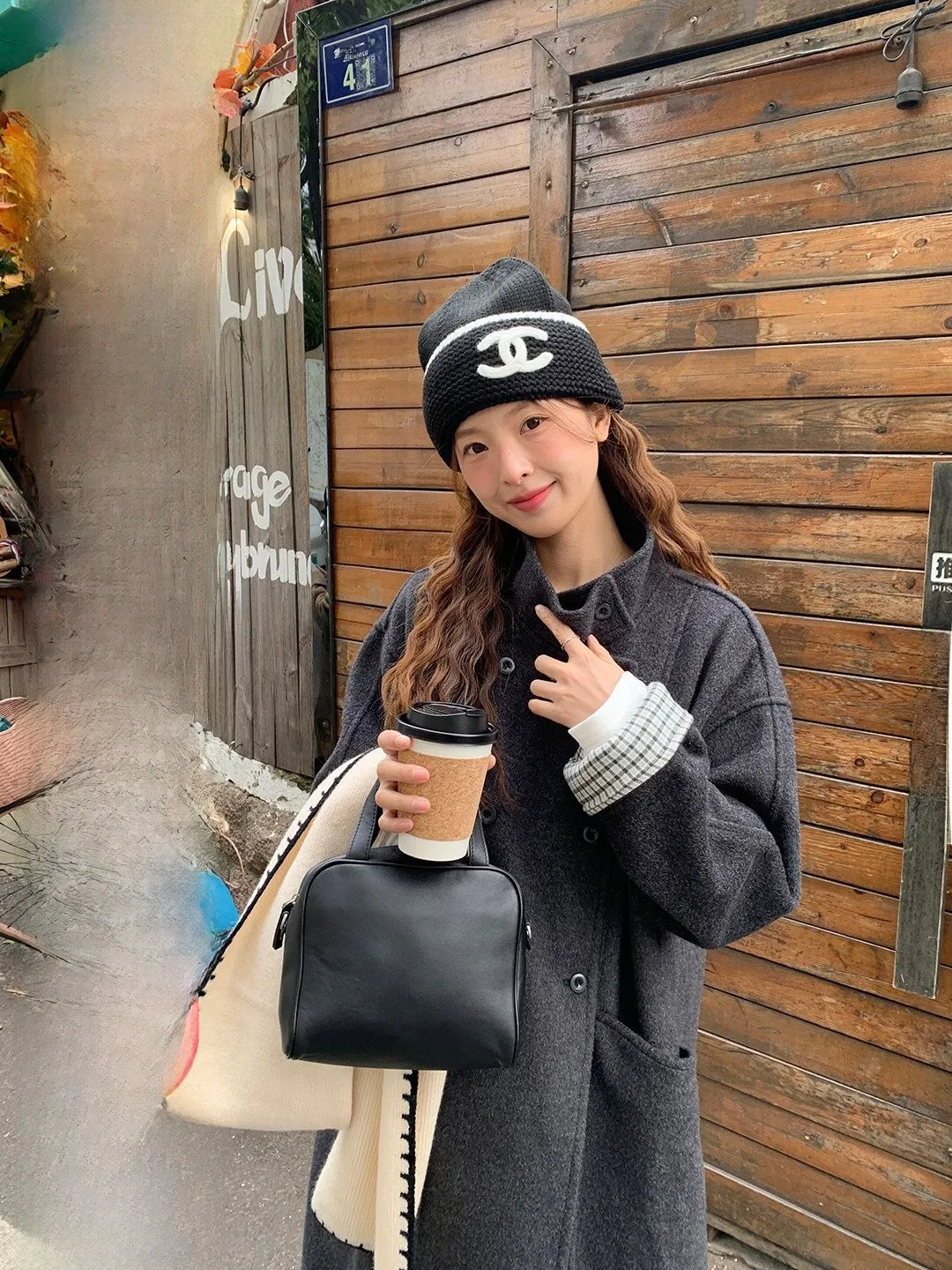 

Двубортное длинное двустороннее шерстяное пальто для женщин в стиле Old Money: универсальный элегантный свободный крой для повседневной носки