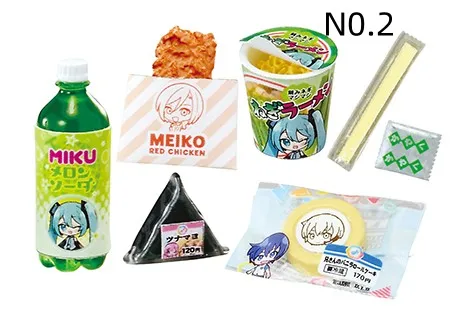 Boxed 1pcs Random style New Anime Hatsune Miku 39 Convenience Store Kaito kawaii Miniature Food props Model collect toys Gifts