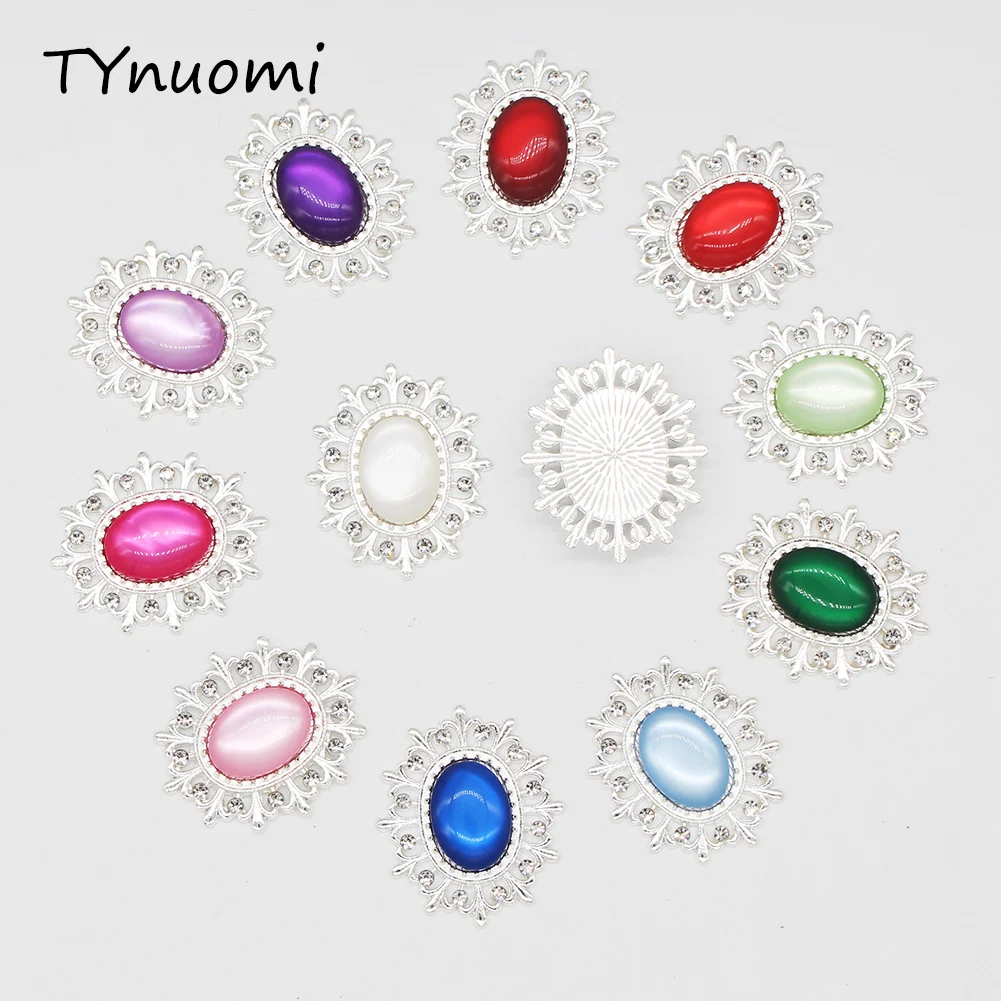 10Pc Glossy Pebble Silver Metal Snap Button For Clothing Decorative Sewing Rhinestone Button DIY Manualidades Accessories Jewelr