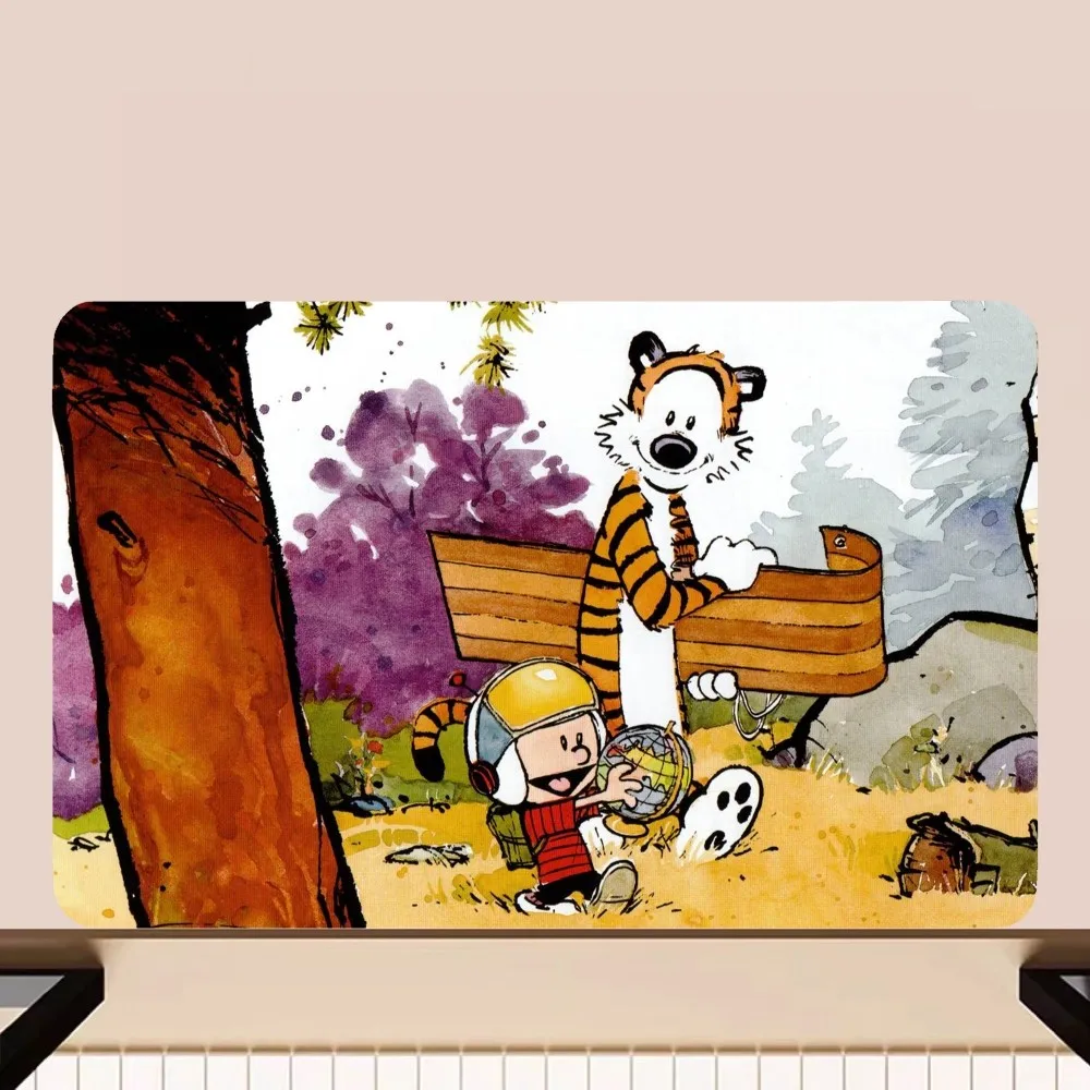 Cartoon C-Calvin and Cute H-Hobbes manga Floor Mat Anti-Slip Bathroom Kitchen Bedroom Living Room Entrance Rug Home Decor